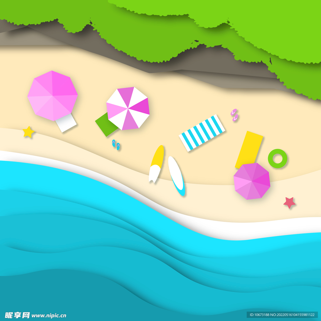 沙滩俯视图