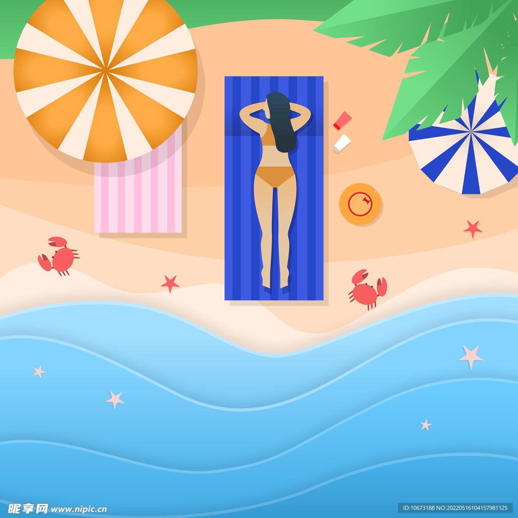 沙滩俯视图