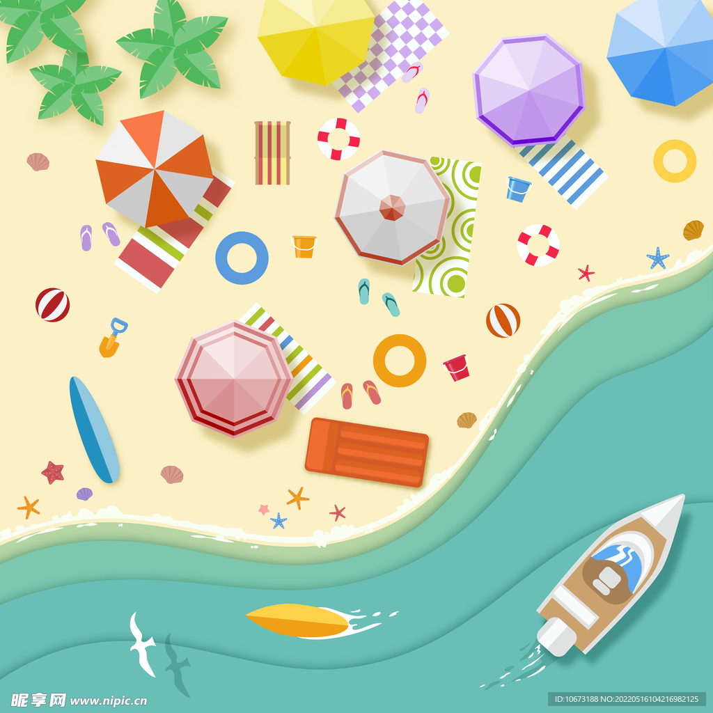 沙滩俯视图