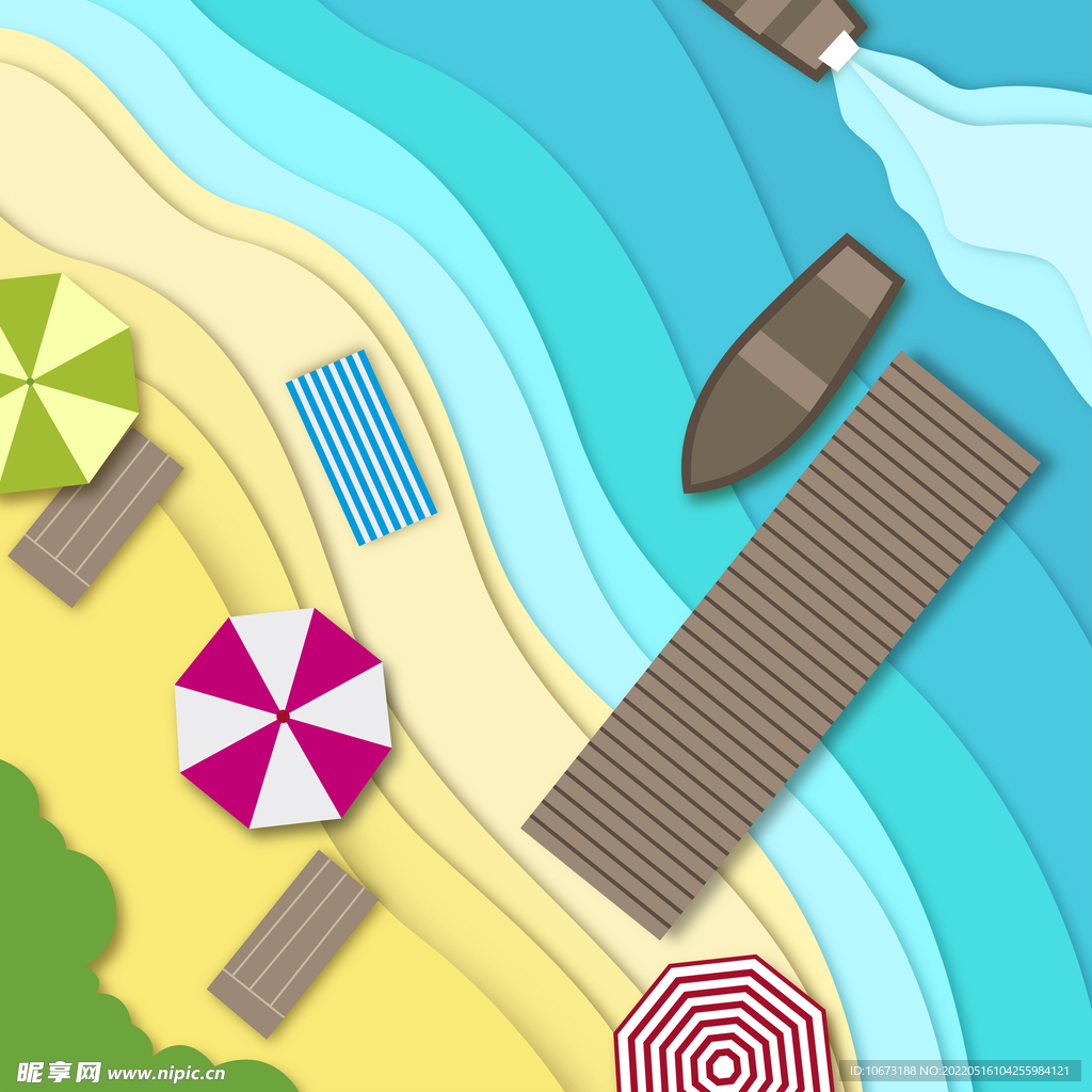 沙滩俯视图
