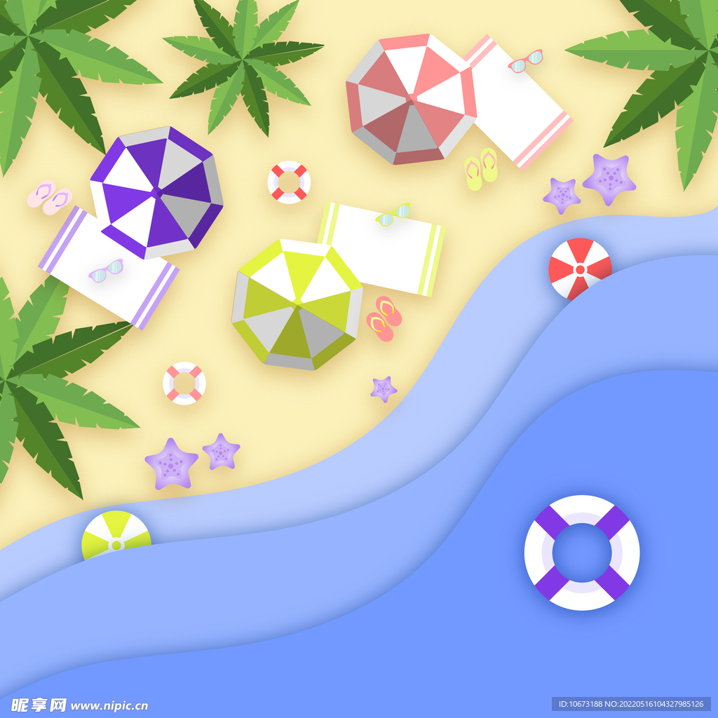 沙滩俯视图