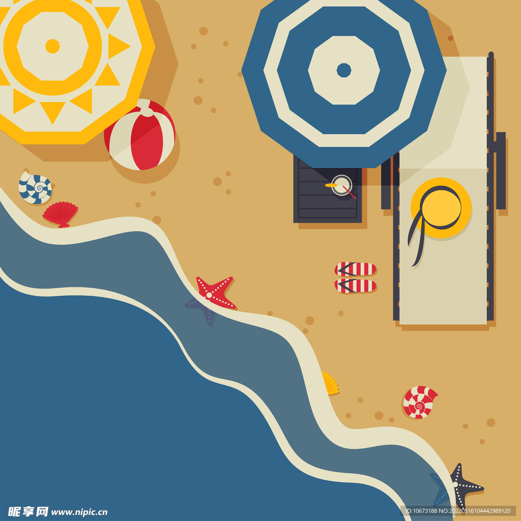 沙滩俯视图
