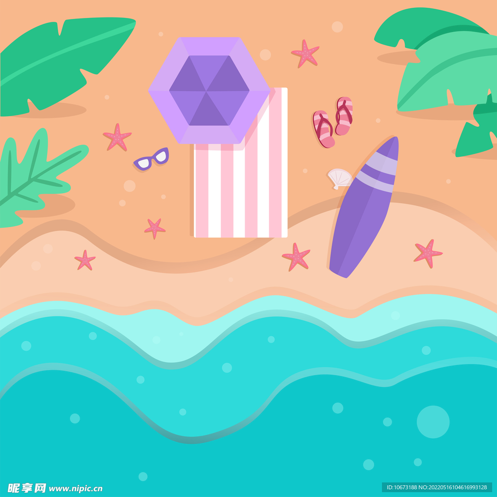 沙滩俯视图