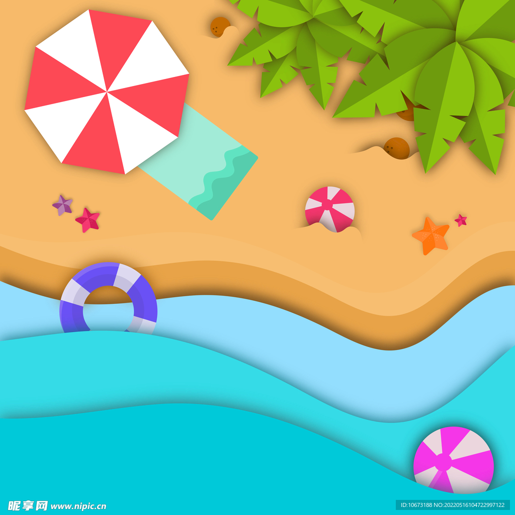 沙滩俯视图