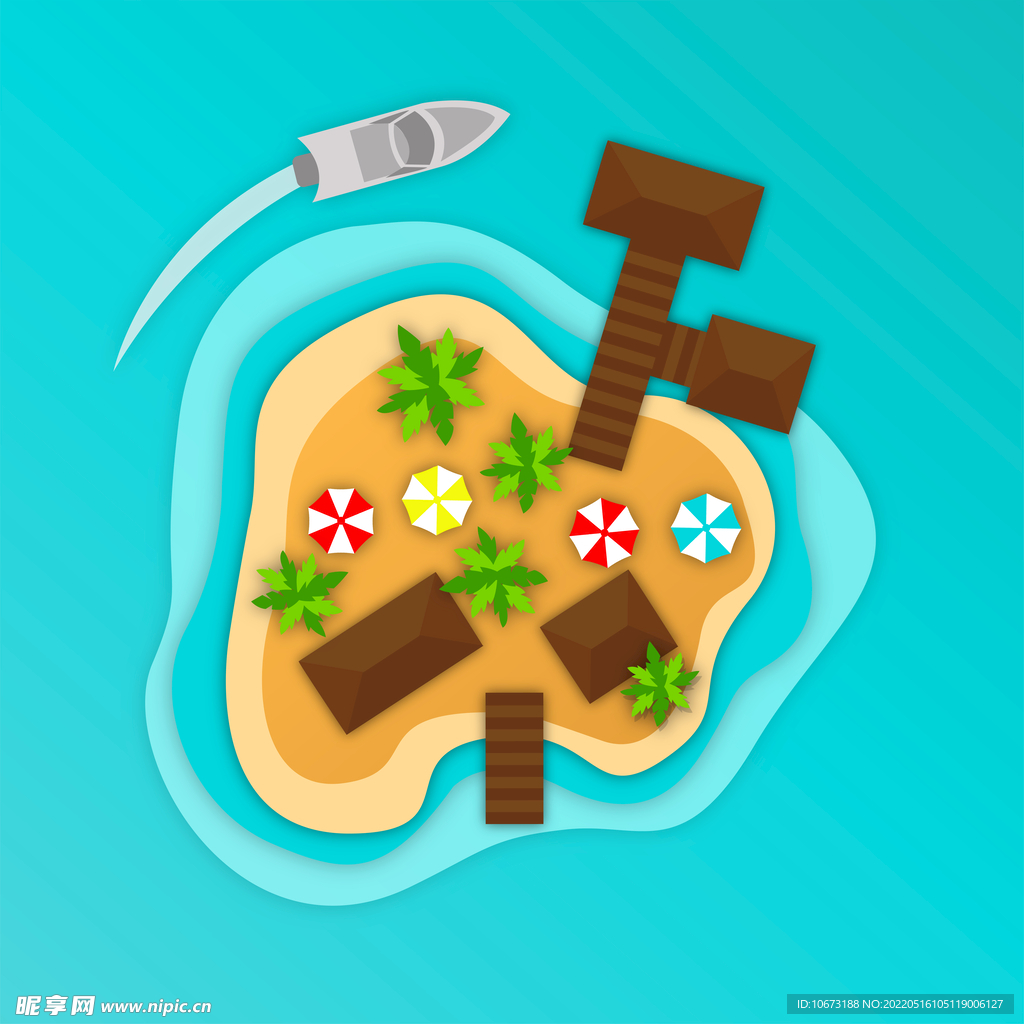 沙滩俯视图