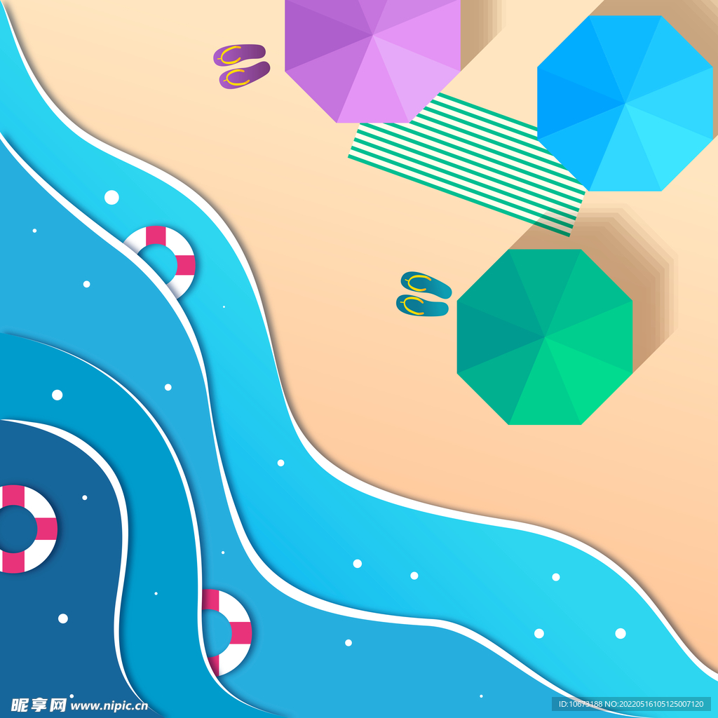 沙滩俯视图