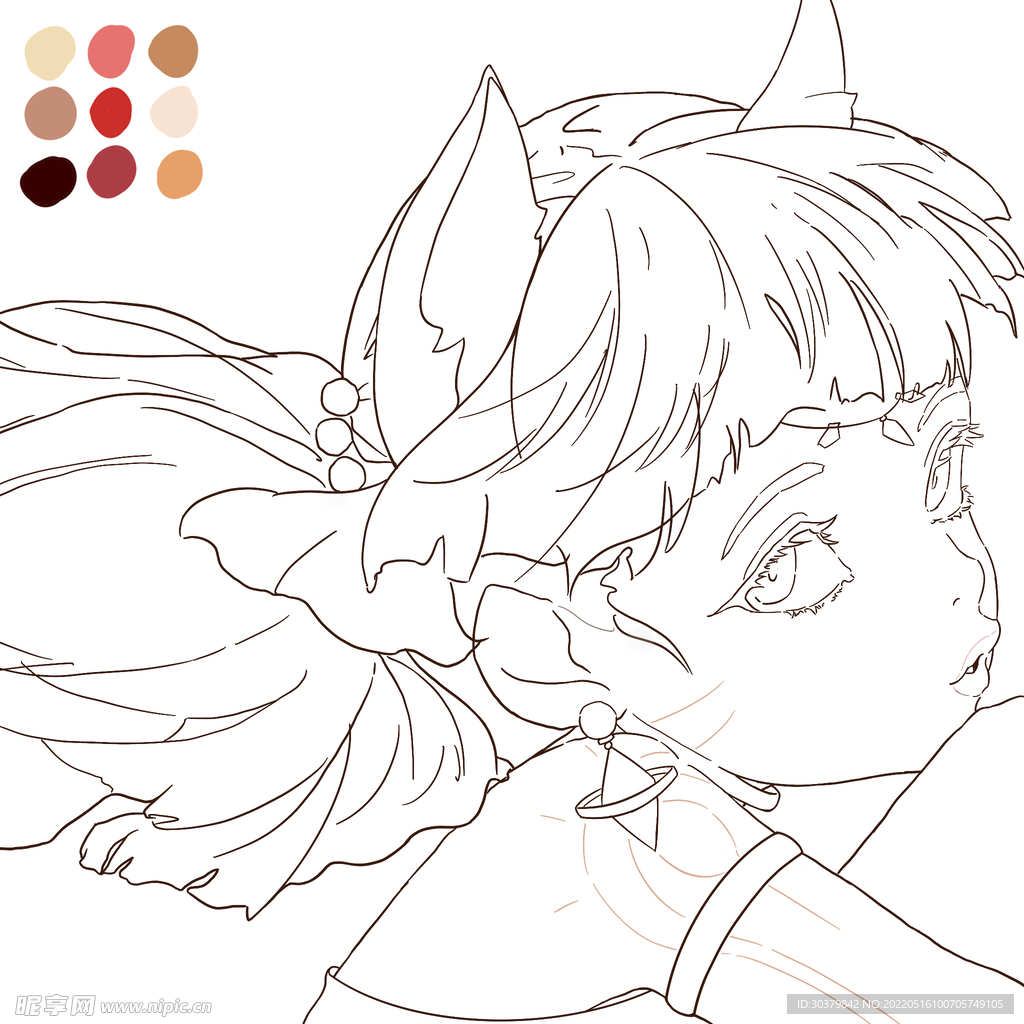 素描美女  线稿美女 线条美女
