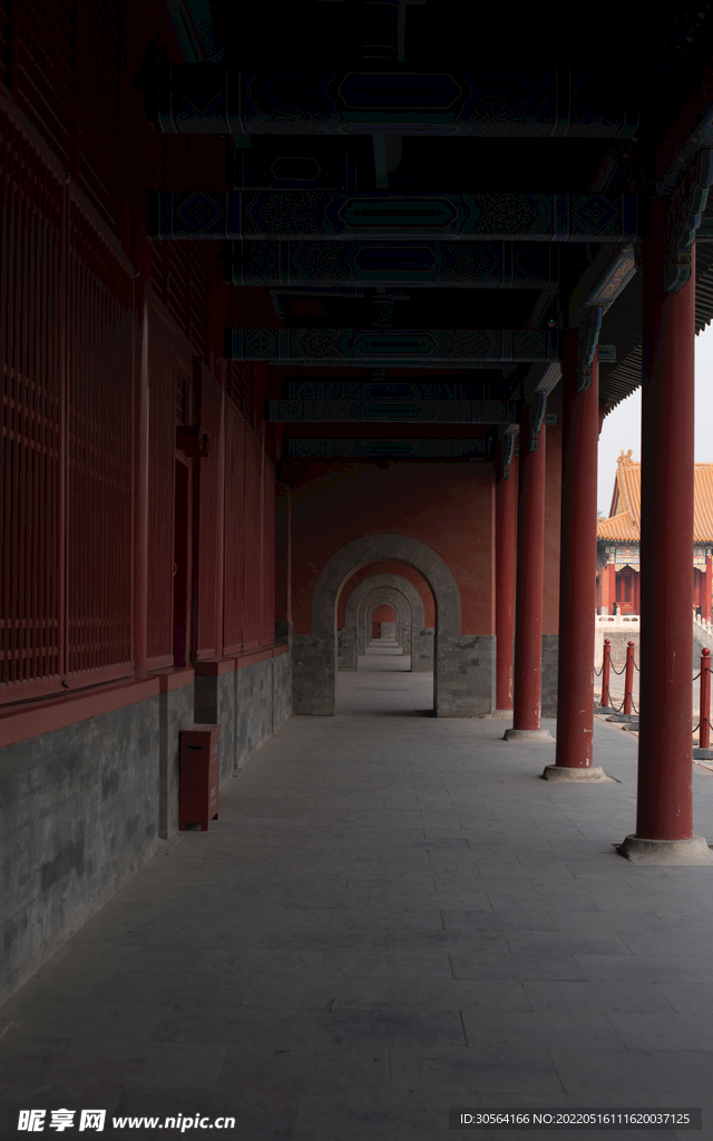 户外中式复古长廊