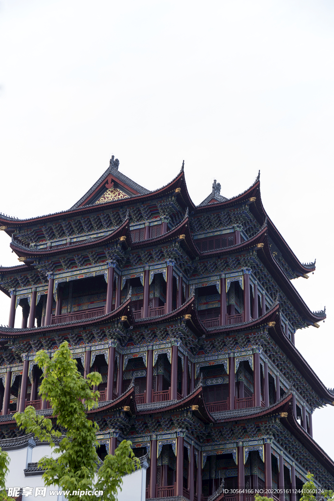 户外复古中式建筑