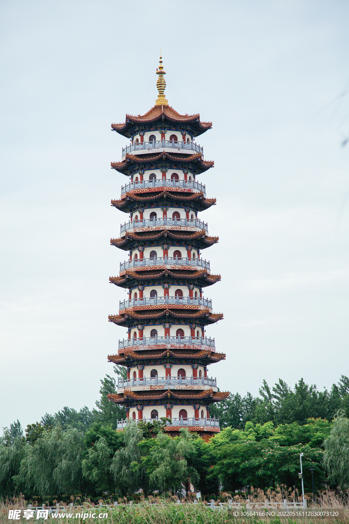 户外中式复古塔楼