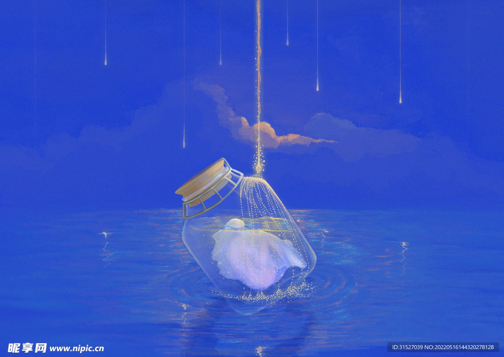 漂流瓶插画