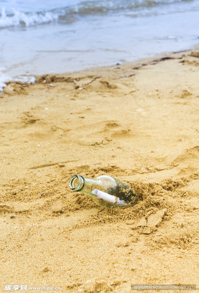 沙滩漂流瓶摄影