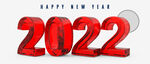 新年3D建模光泽数字2022