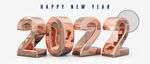 新年3D建模光泽数字2022