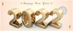 新年3D建模光泽数字2022