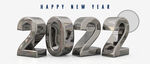 新年3D建模光泽数字2022 