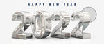 新年3D建模光泽数字2022 