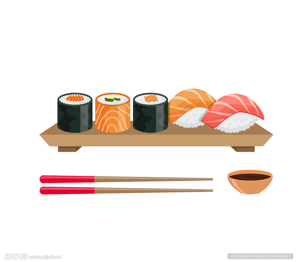 日式寿司插画设计  