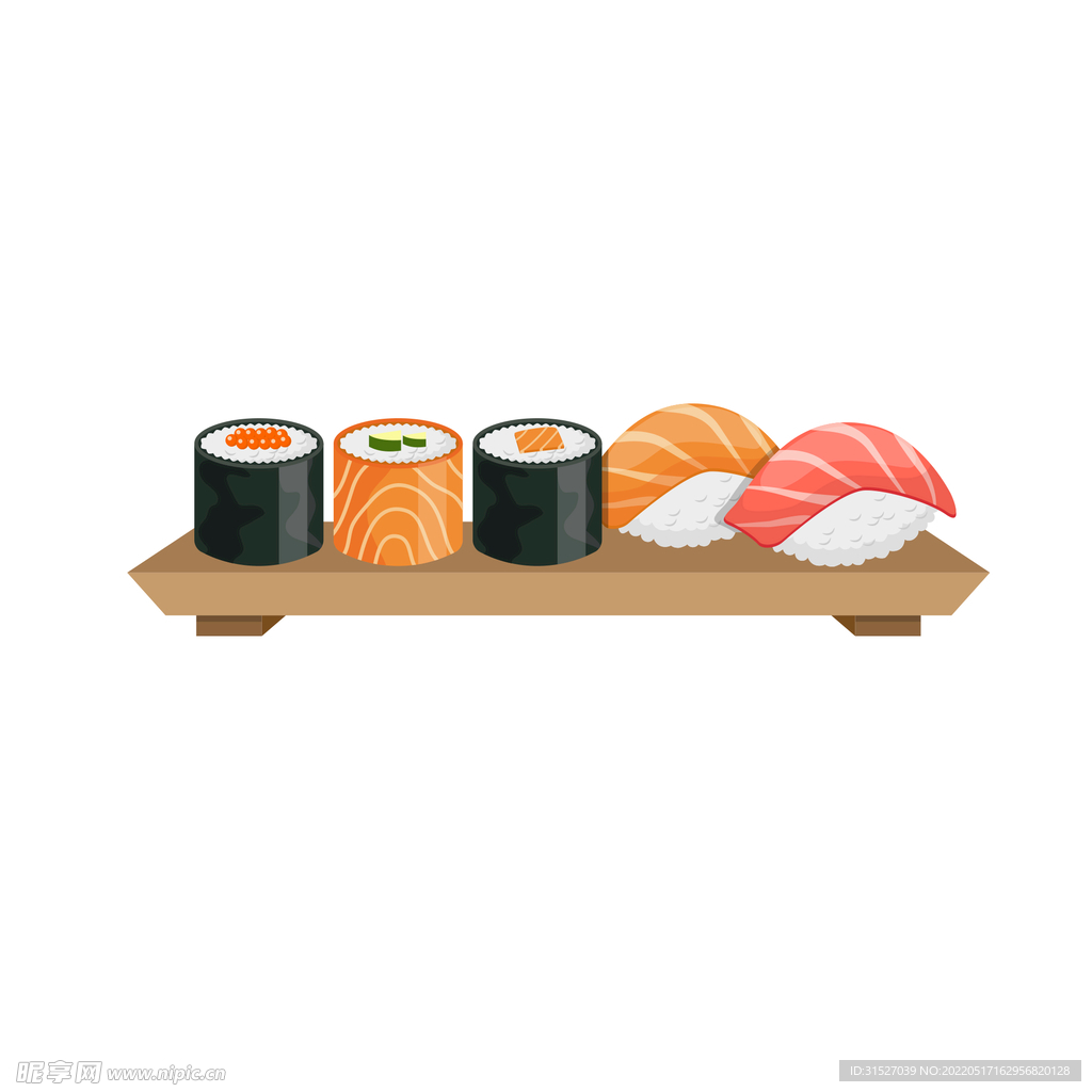 端着寿司的卡通男人图片-图行天下素材网