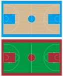 CBA标准篮球场矢量效果图