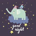晚安好梦大象图案