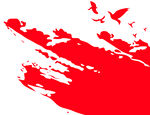 红色喷溅背景鸽子