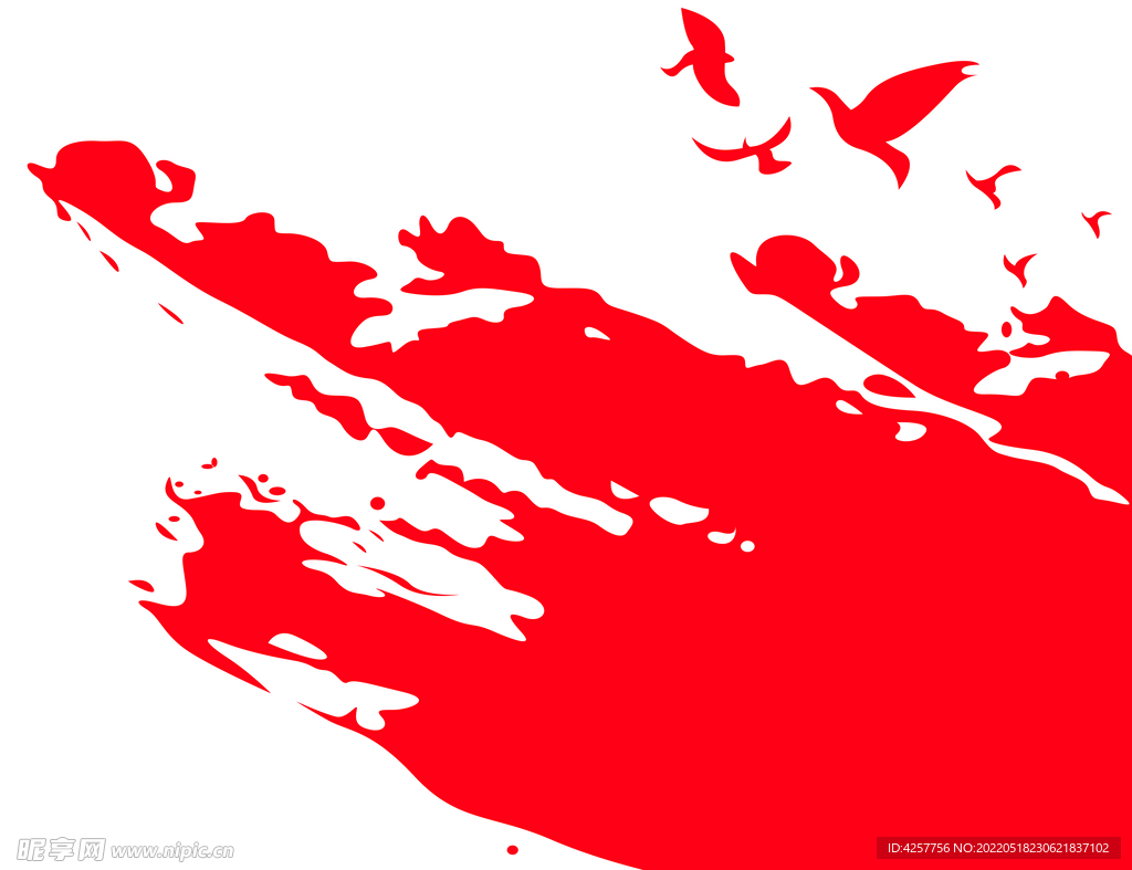 红色喷溅背景鸽子