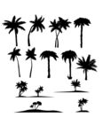 多款椰子树黑白剪影图