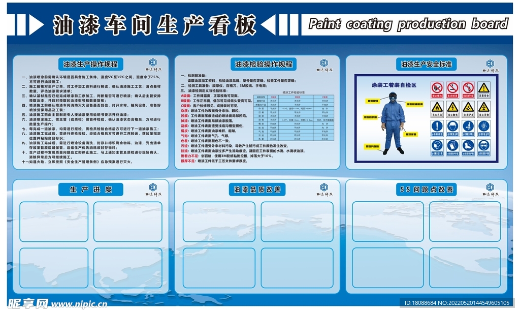 油漆车间生产看板