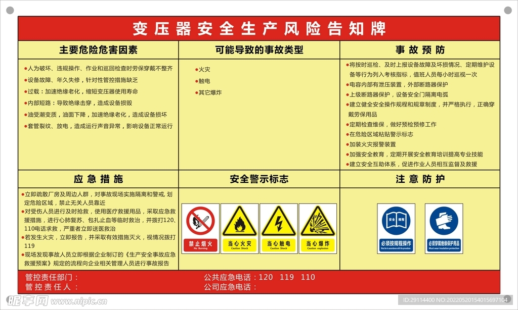 危险因素告知卡