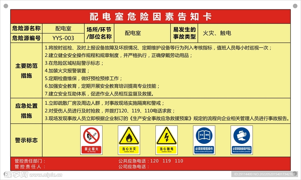 危险因素告知卡