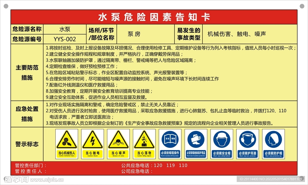 危险因素告知卡