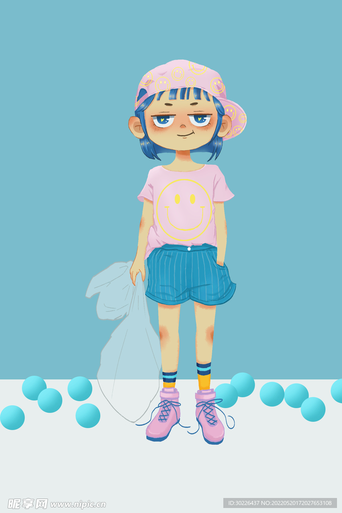 小女孩插画
