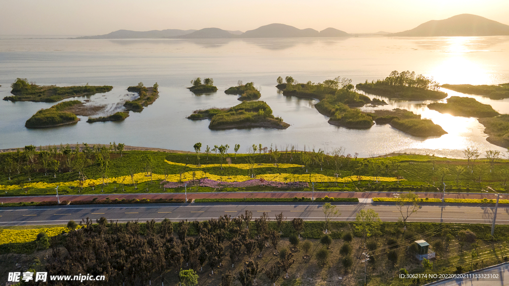 东平湖全景东环湖公路