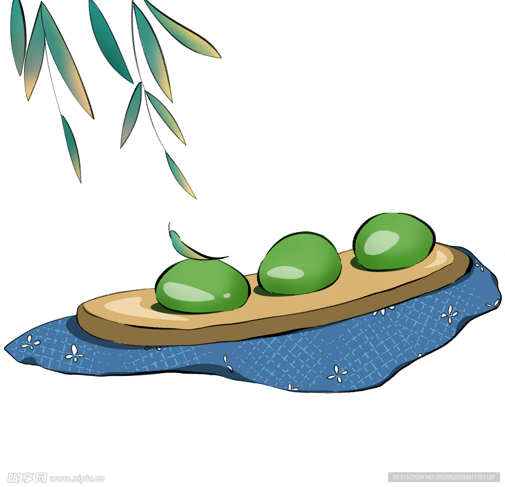 手绘青团插画