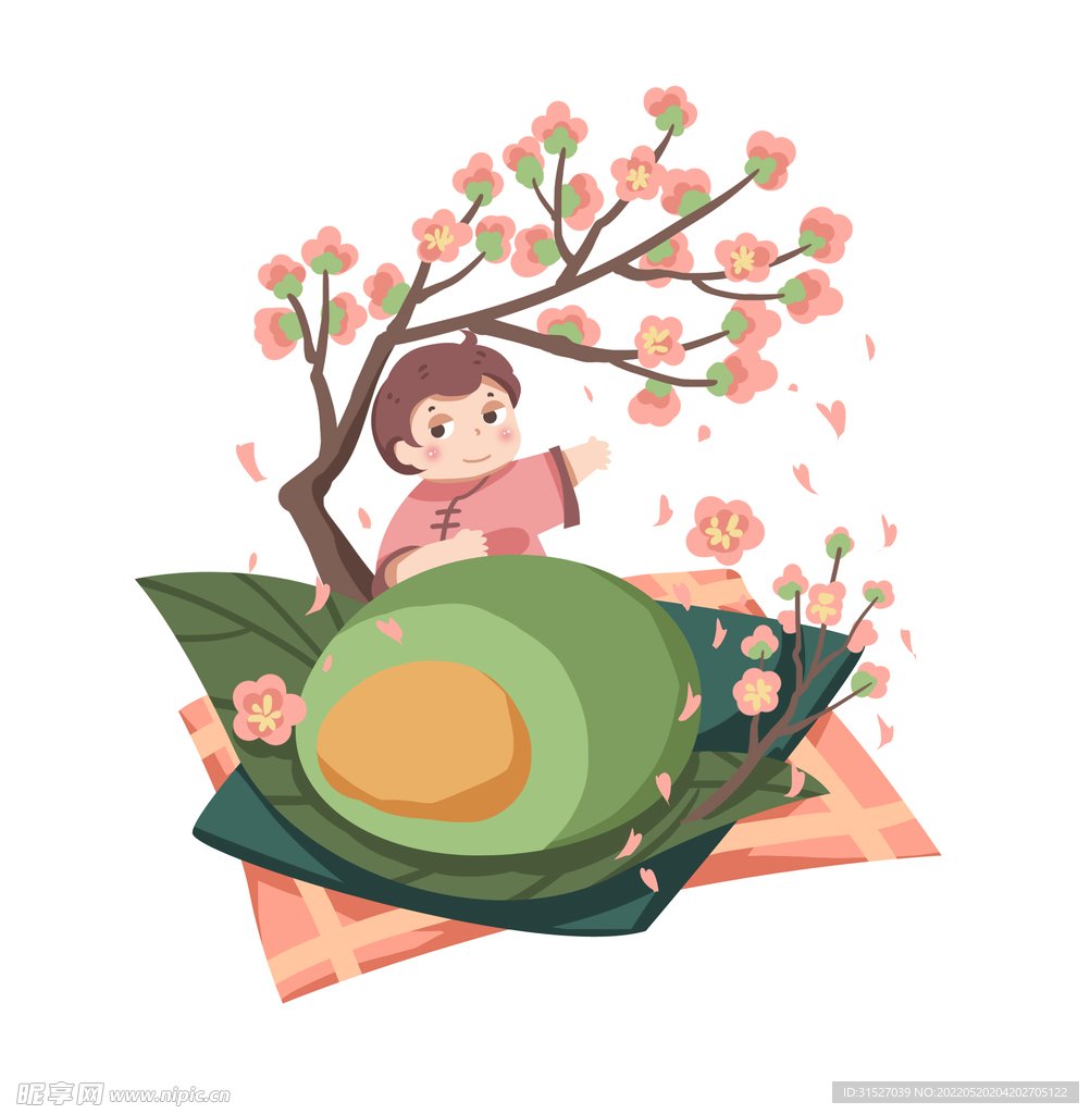 清明节青团手绘素材