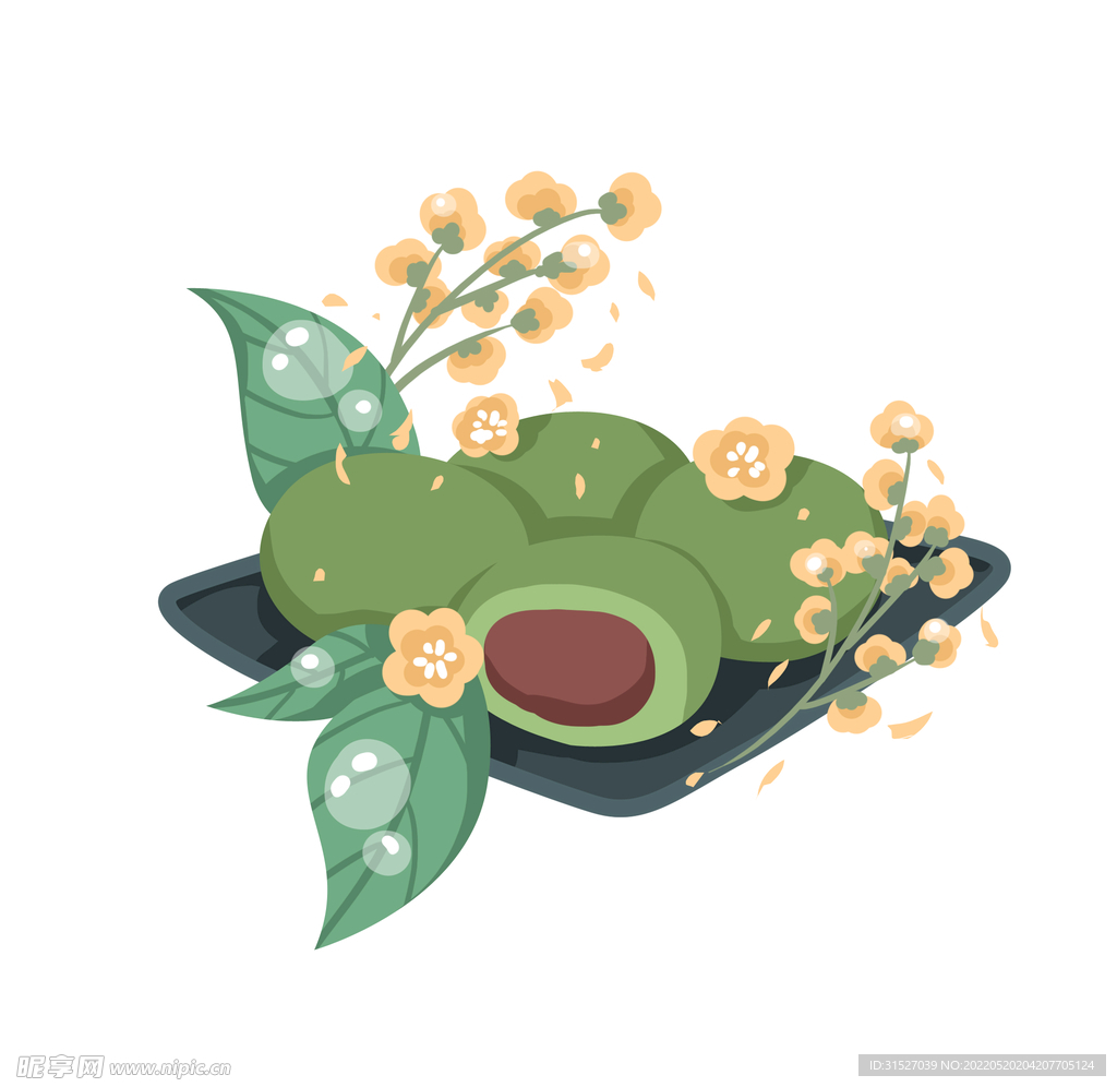 清明节青团插画