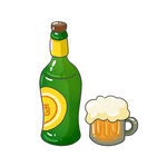 啤酒瓶啤酒杯插画