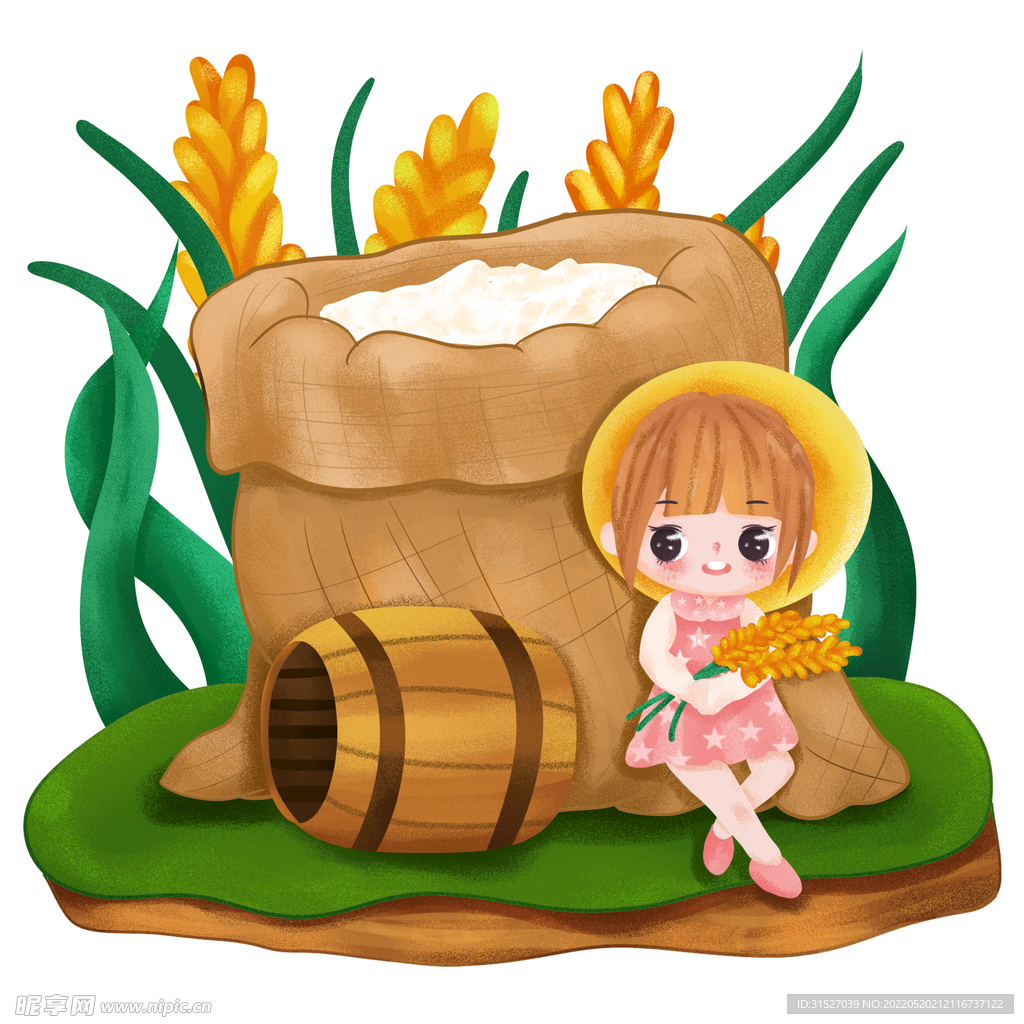 小麦啤酒插画素材