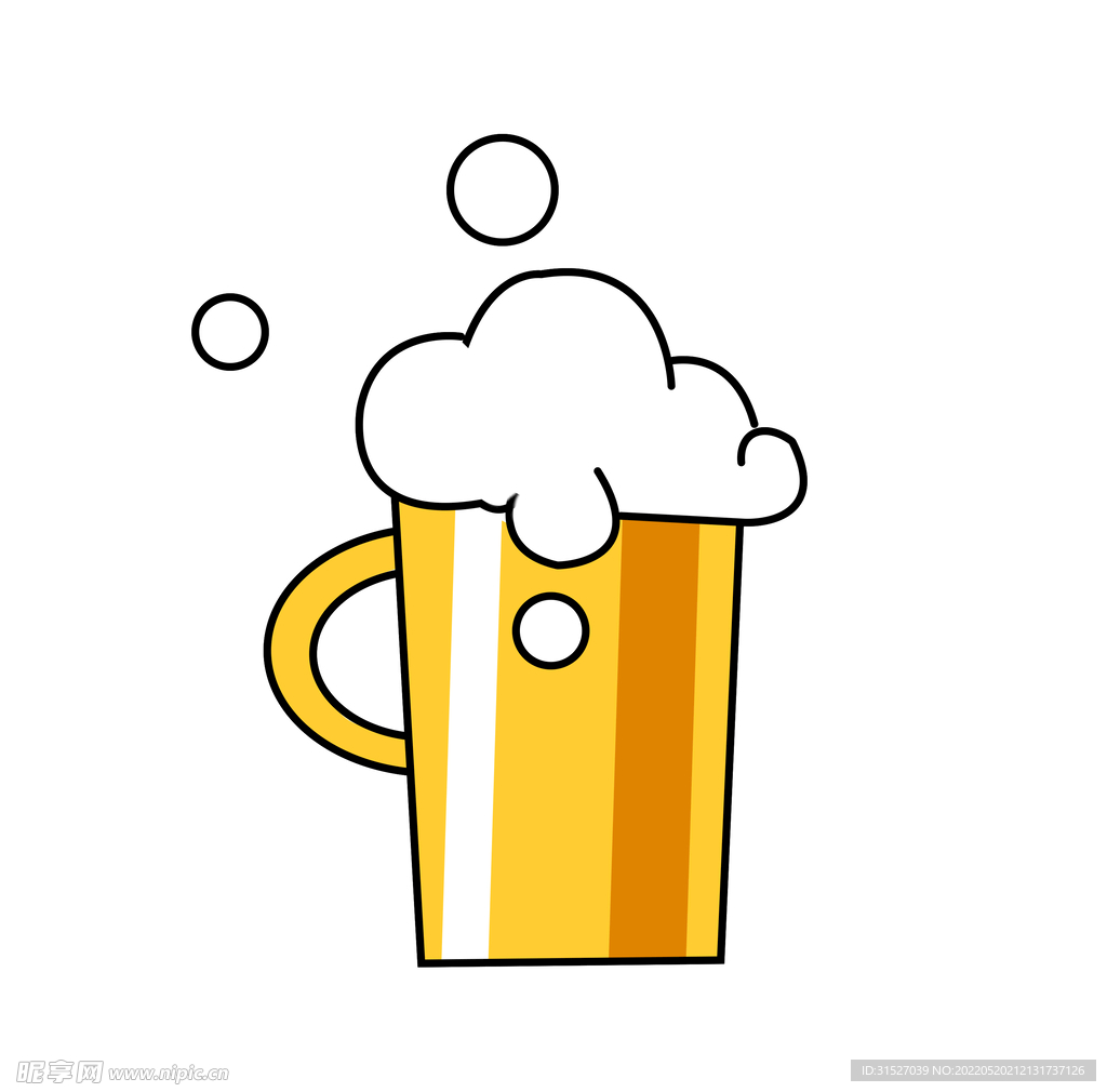 卡通手绘啤酒干杯  