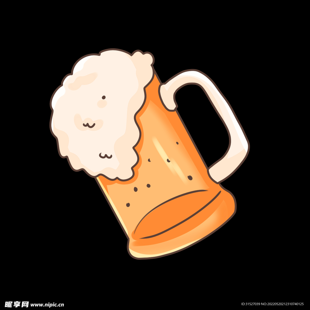 卡通干杯啤酒泡沫元素   