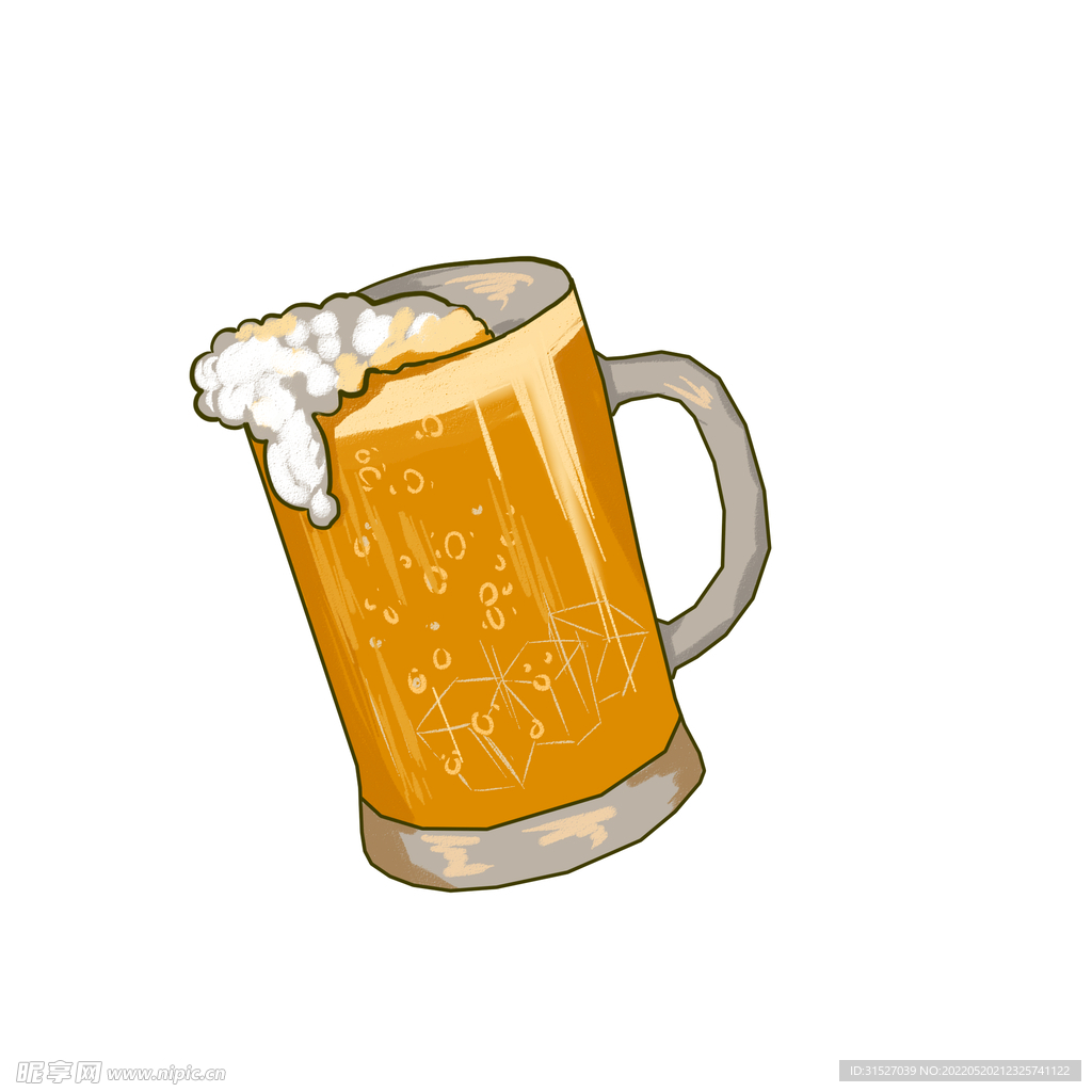 卡通手绘啤酒干杯  