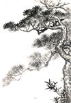 水墨松树