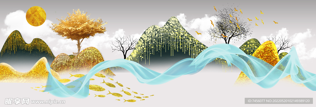 水墨山水风景画装饰画