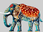 水彩大象艺术装饰画挂画
