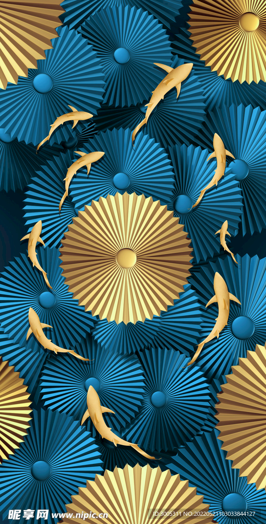 装饰画 金鱼 莲盘