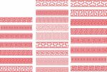 中式红色矢量花纹边框素材