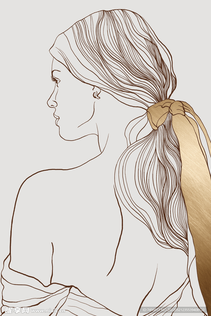 手绘女性艺术挂画装饰画