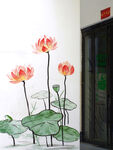 墙体绘画荷叶