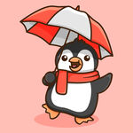 打着雨伞的企鹅